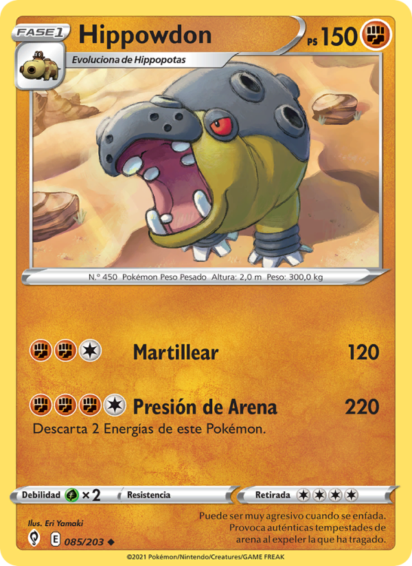Hippowdon 85 — Cielos Evolutivos (Spanish Pokémon TCG card)
