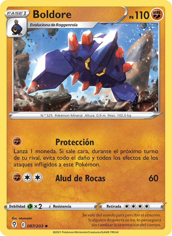 Boldore 87 — Cielos Evolutivos (Spanish Pokémon TCG card)