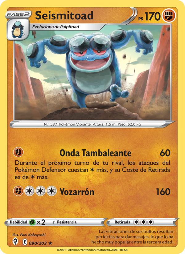 Seismitoad 90 — Cielos Evolutivos (Spanish Pokémon TCG card)