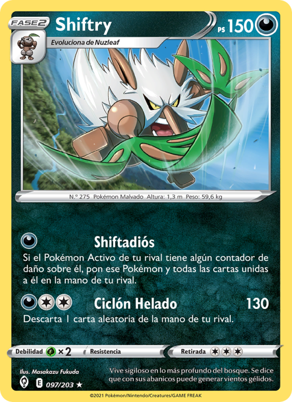 Shiftry 97 — Cielos Evolutivos (Spanish Pokémon TCG card)