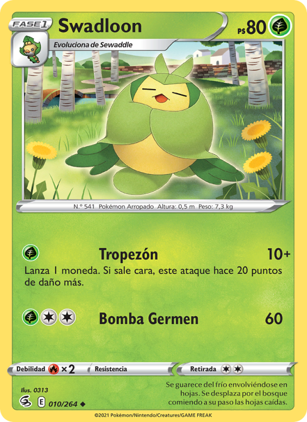 Swadloon 10 — Golpe Fusión (Spanish Pokémon TCG card)
