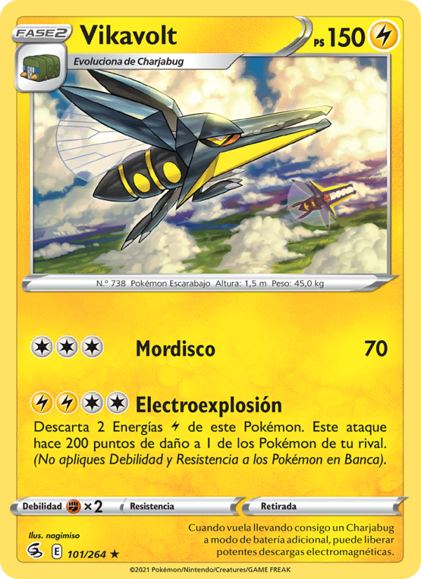 Vikavolt 101 — Golpe Fusión (Spanish Pokémon TCG card)