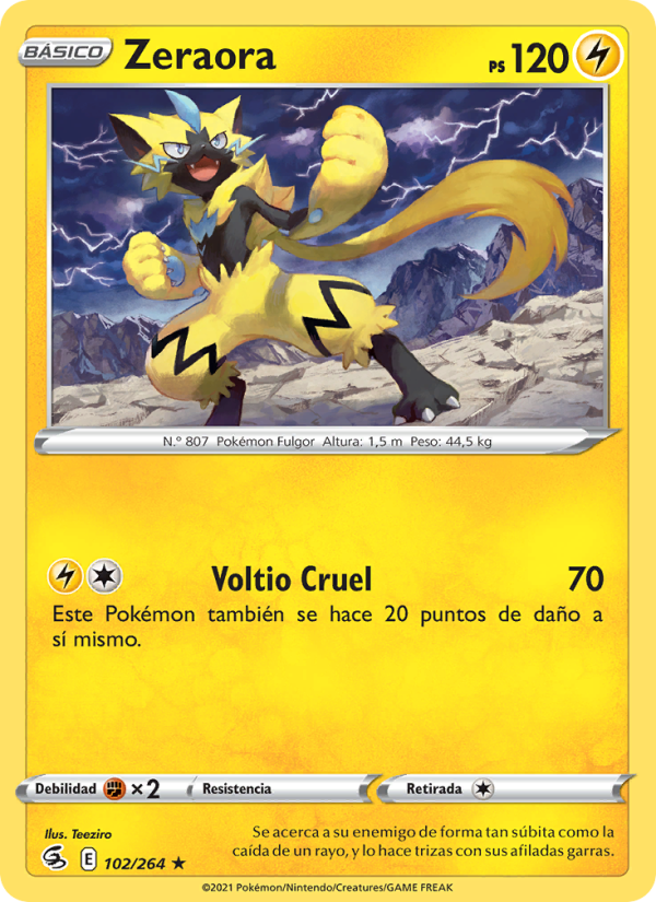 Zeraora 102 — Golpe Fusión (Spanish Pokémon TCG card)