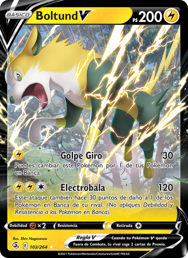 Boltund V 103 — Golpe Fusión (Spanish Pokémon TCG card)