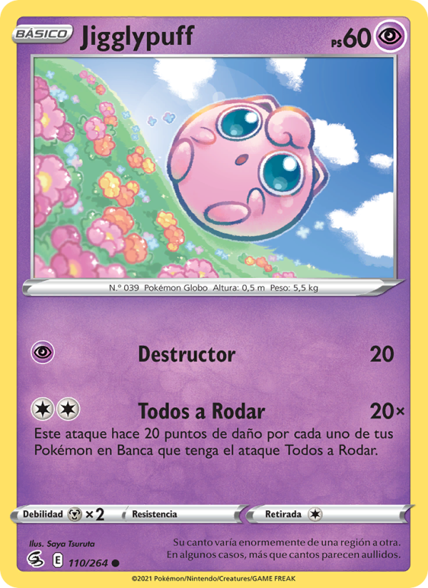 Jigglypuff 110 — Golpe Fusión (Spanish Pokémon TCG card)