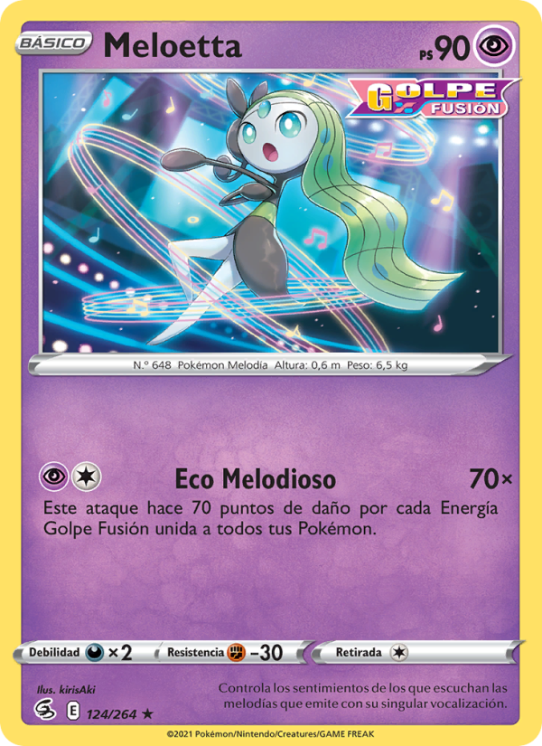 Meloetta 124 — Golpe Fusión (Spanish Pokémon TCG card)
