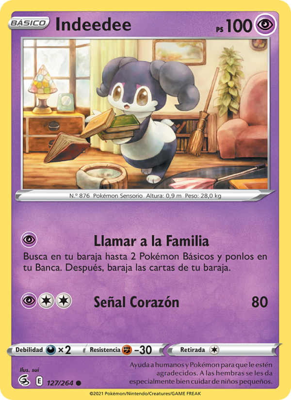 Indeedee 127 — Golpe Fusión (Spanish Pokémon TCG card)