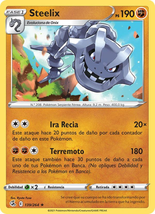 Steelix 139 — Golpe Fusión (Spanish Pokémon TCG card)