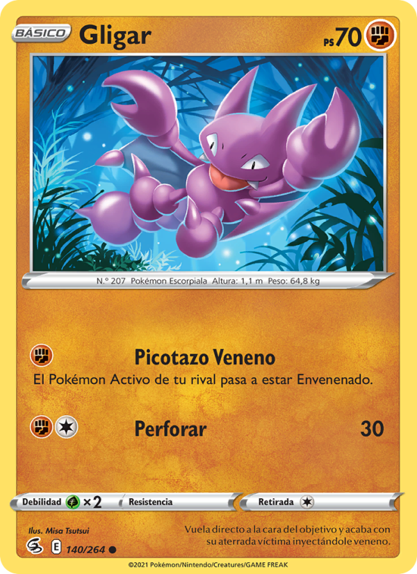 Gligar 140 — Golpe Fusión (Spanish Pokémon TCG card)