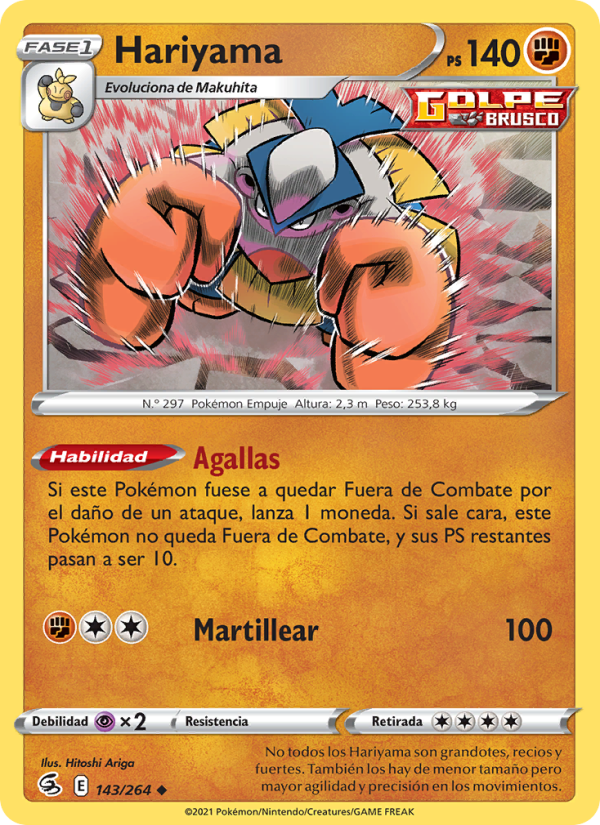 Hariyama 143 — Golpe Fusión (Spanish Pokémon TCG card)