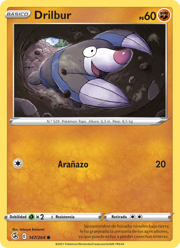 Drilbur 147 — Golpe Fusión (Spanish Pokémon TCG card)