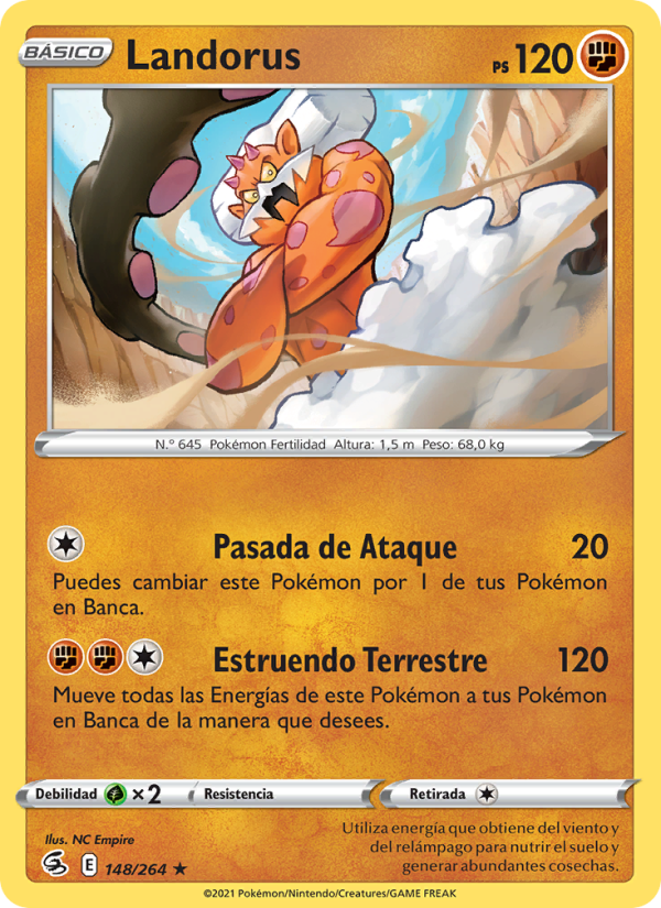 Landorus 148 — Golpe Fusión (Spanish Pokémon TCG card)