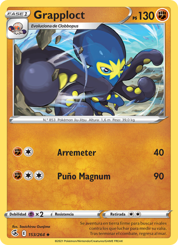 Grapploct 153 — Golpe Fusión (Spanish Pokémon TCG card)
