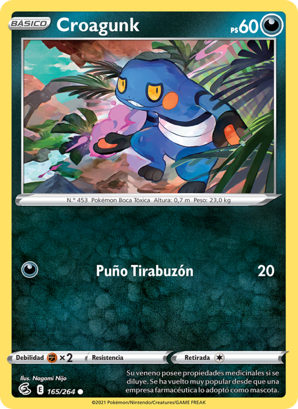 Croagunk 165 — Golpe Fusión (Spanish Pokémon TCG card)
