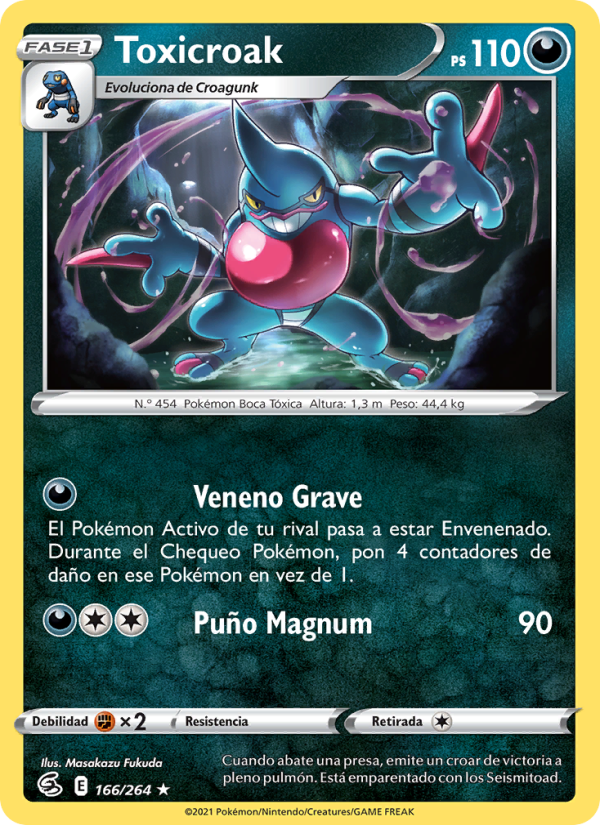 Toxicroak 166 — Golpe Fusión (Spanish Pokémon TCG card)