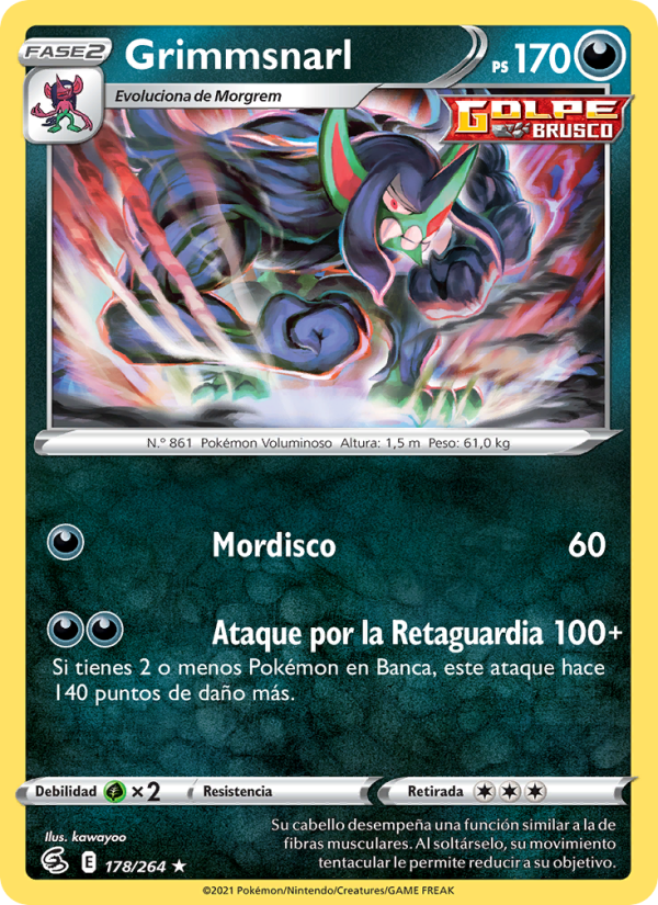 Grimmsnarl 178 — Golpe Fusión (Spanish Pokémon TCG card)