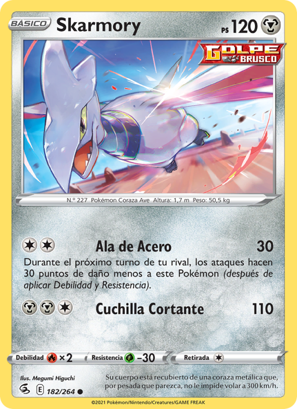 Skarmory 182 — Golpe Fusión (Spanish Pokémon TCG card)