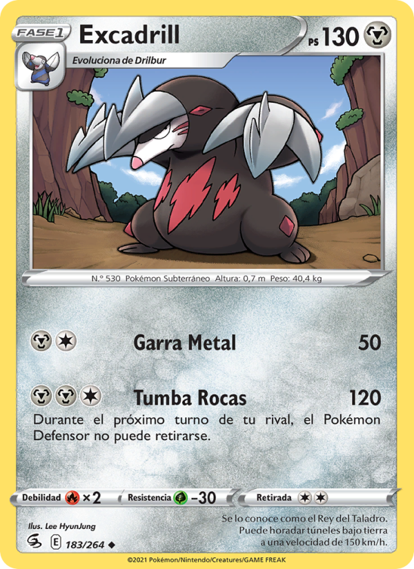 Excadrill 183 — Golpe Fusión (Spanish Pokémon TCG card)