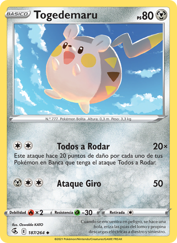 Togedemaru 187 — Golpe Fusión (Spanish Pokémon TCG card)