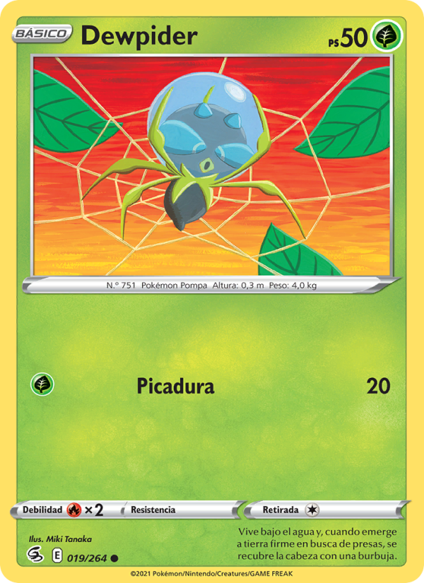 Dewpider 19 — Golpe Fusión (Spanish Pokémon TCG card)