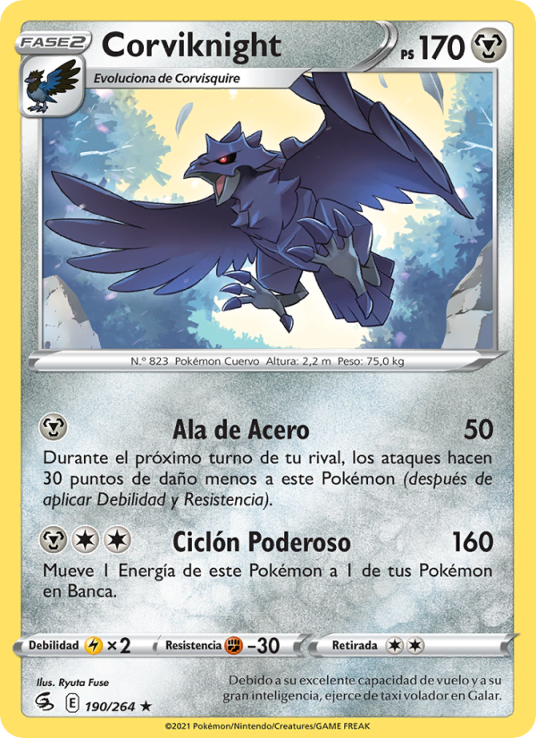 Corviknight 190 — Golpe Fusión (Spanish Pokémon TCG card)
