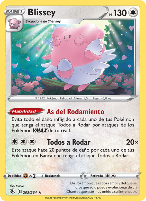 Blissey 203 — Golpe Fusión (Spanish Pokémon TCG card)