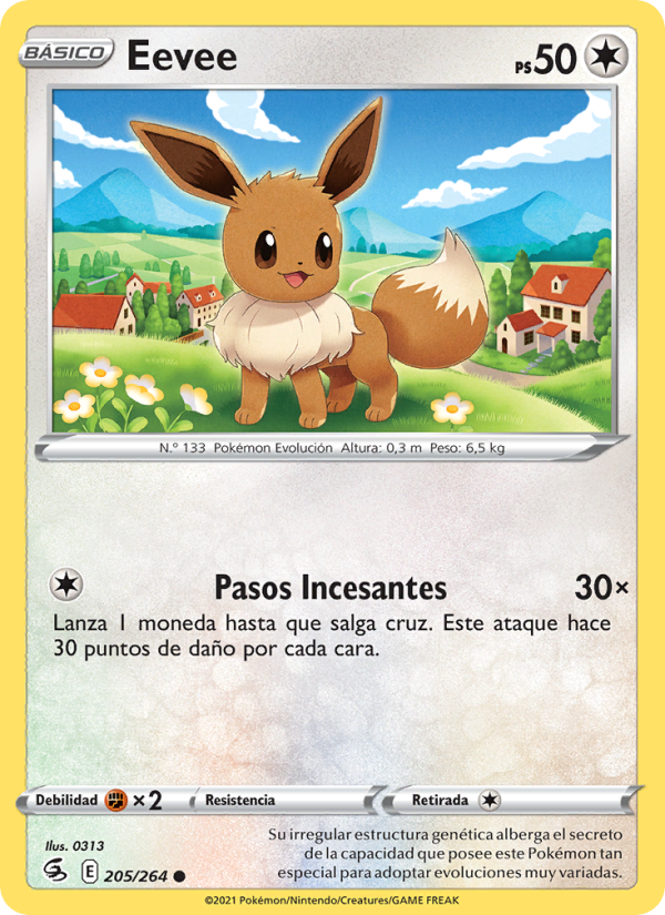 Eevee 205 — Golpe Fusión (Spanish Pokémon TCG card)