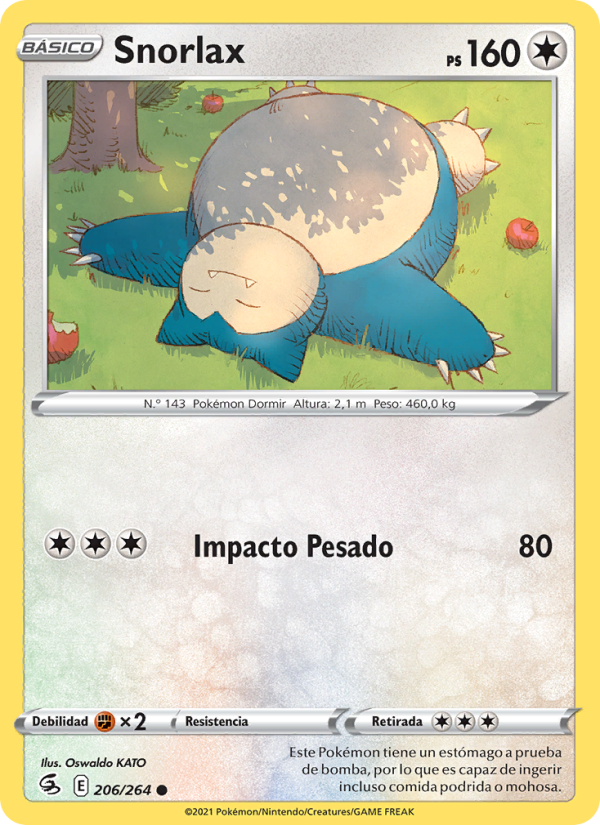 Snorlax 206 — Golpe Fusión (Spanish Pokémon TCG card)