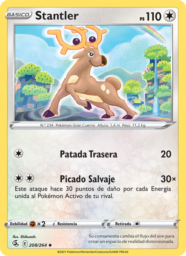 Stantler 208 — Golpe Fusión (Spanish Pokémon TCG card)