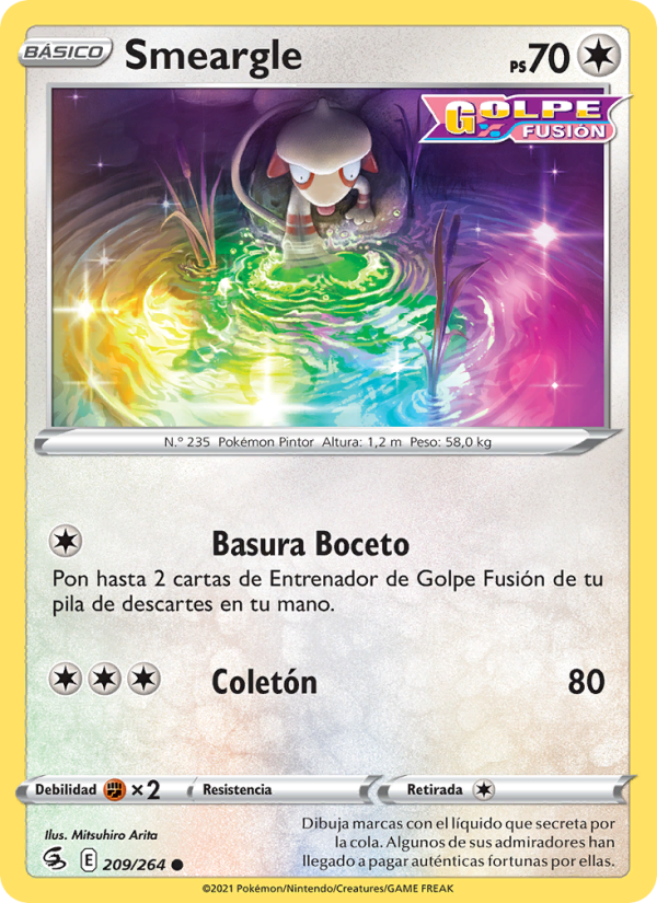 Smeargle 209 — Golpe Fusión (Spanish Pokémon TCG card)