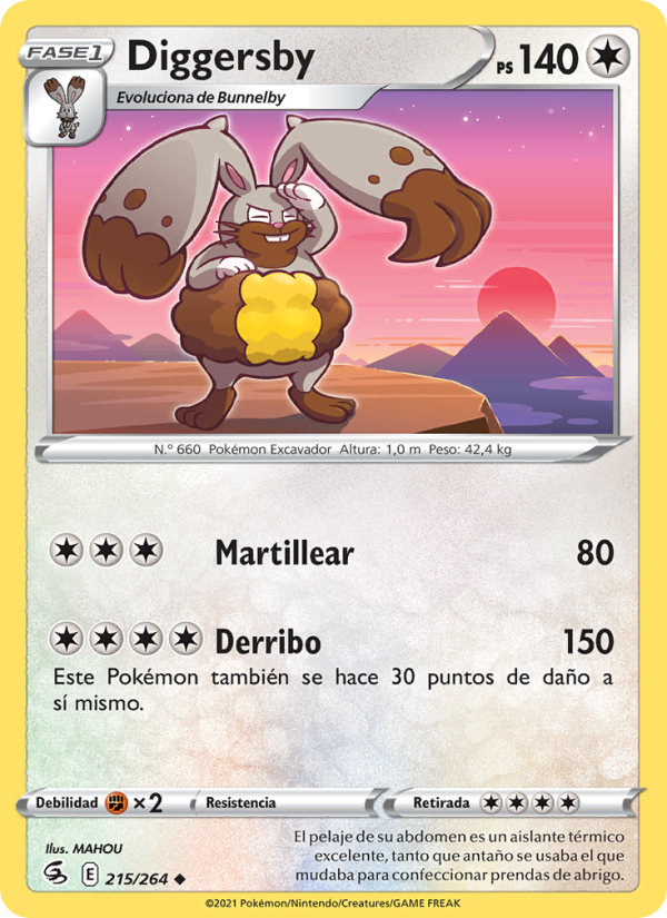 Diggersby 215 — Golpe Fusión (Spanish Pokémon TCG card)
