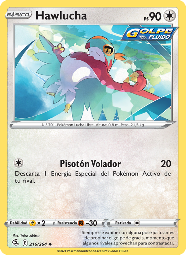Hawlucha 216 — Golpe Fusión (Spanish Pokémon TCG card)
