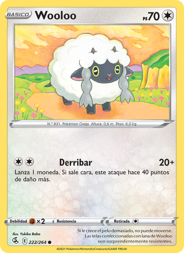 Wooloo 222 — Golpe Fusión (Spanish Pokémon TCG card)