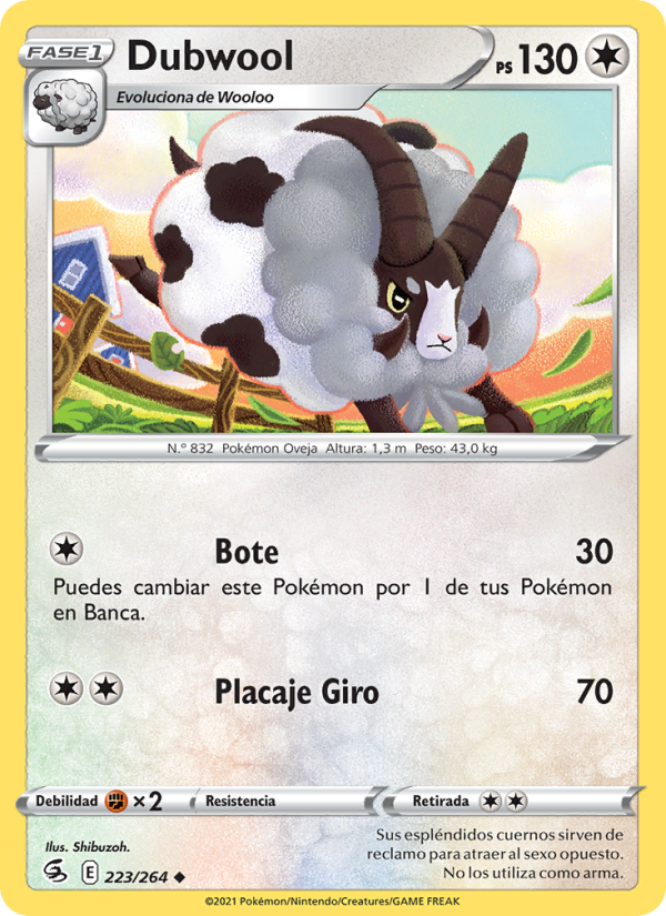 Dubwool 223 — Golpe Fusión (Spanish Pokémon TCG card)