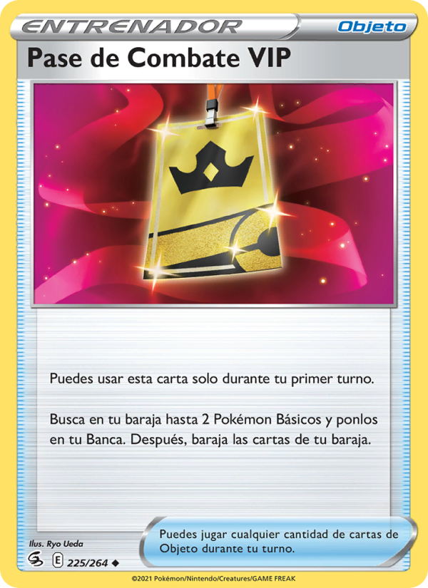 Pase de Combate VIP 225 — Golpe Fusión (Spanish Pokémon TCG card)