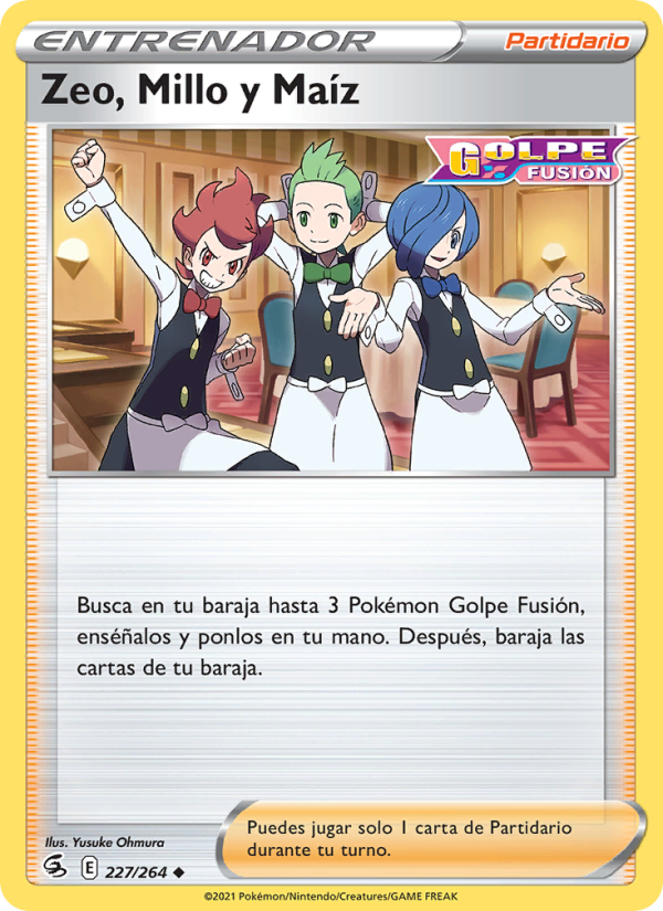 Zeo, Millo y Maíz 227 — Golpe Fusión (Spanish Pokémon TCG card)
