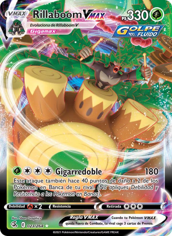 Rillaboom VMAX 23 — Golpe Fusión (Spanish Pokémon TCG card)