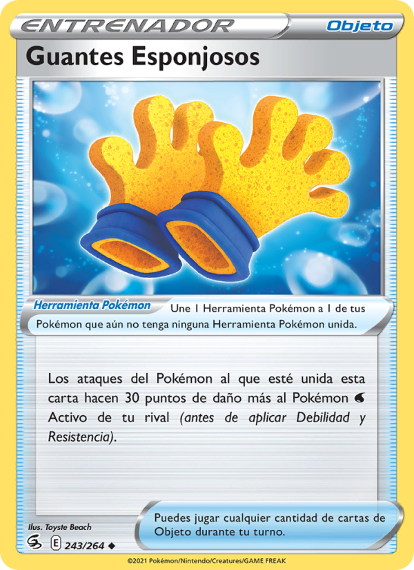 Guantes Esponjosos 243 — Golpe Fusión (Spanish Pokémon TCG card)