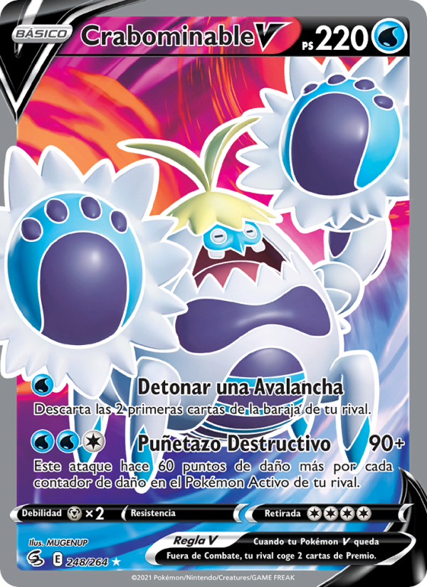 Crabominable V 248 — Golpe Fusión (Spanish Pokémon TCG card)