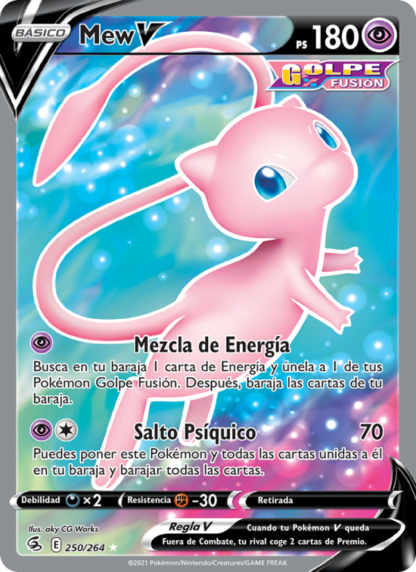 Mew V 250 — Golpe Fusión (Spanish Pokémon TCG card)