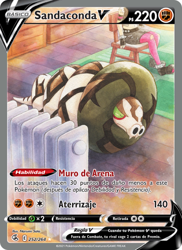 Sandaconda V 252 — Golpe Fusión (Spanish Pokémon TCG card)