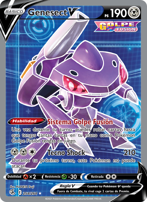 Genesect V 254 — Golpe Fusión (Spanish Pokémon TCG card)