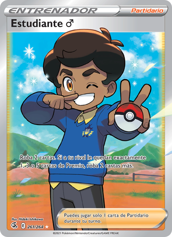 Estudiante ♂ 261 — Golpe Fusión (Spanish Pokémon TCG card)