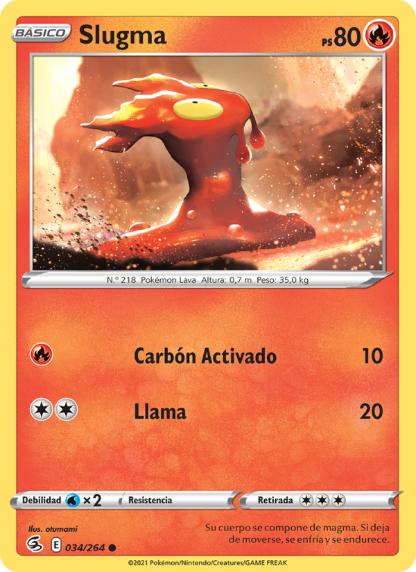 Slugma 34 — Golpe Fusión (Spanish Pokémon TCG card)
