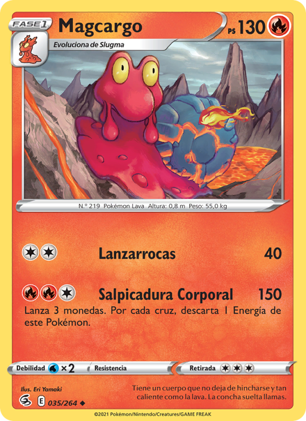 Magcargo 35 — Golpe Fusión (Spanish Pokémon TCG card)