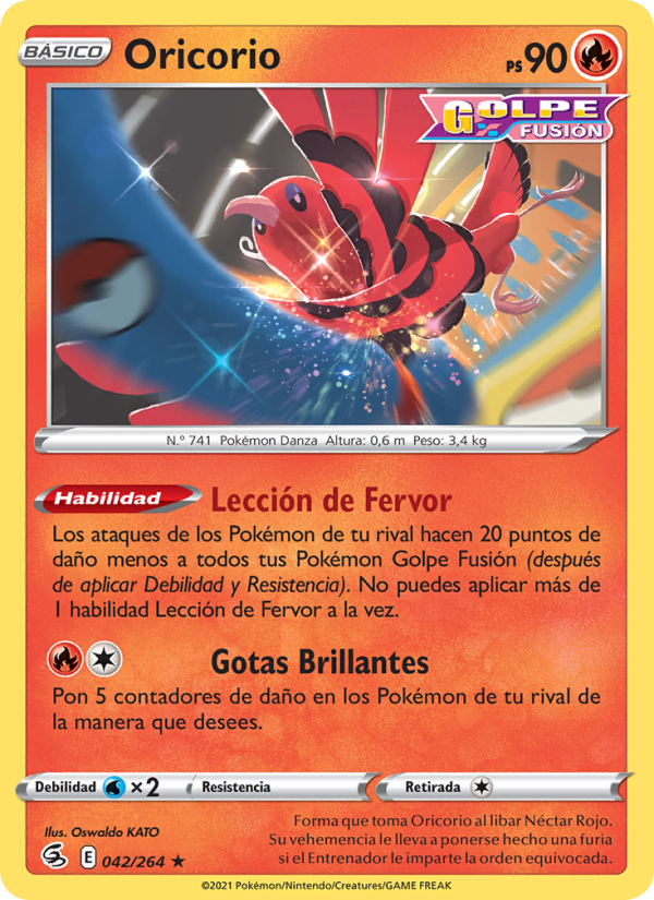 Oricorio 42 — Golpe Fusión (Spanish Pokémon TCG card)