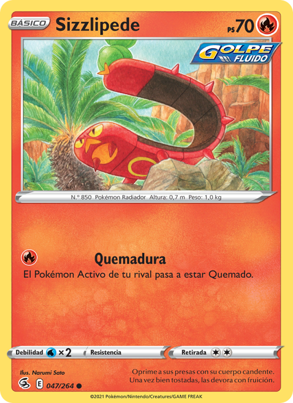 Sizzlipede 47 — Golpe Fusión (Spanish Pokémon TCG card)