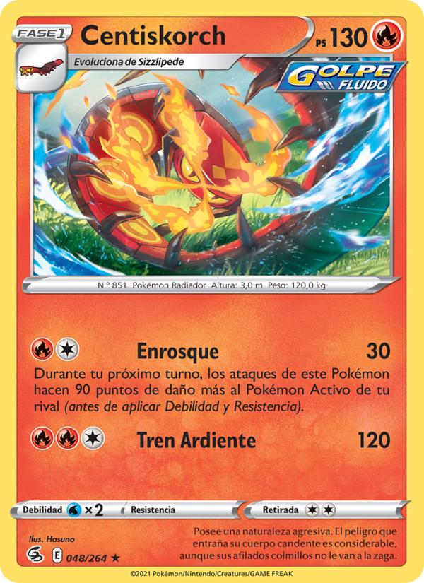 Centiskorch 48 — Golpe Fusión (Spanish Pokémon TCG card)