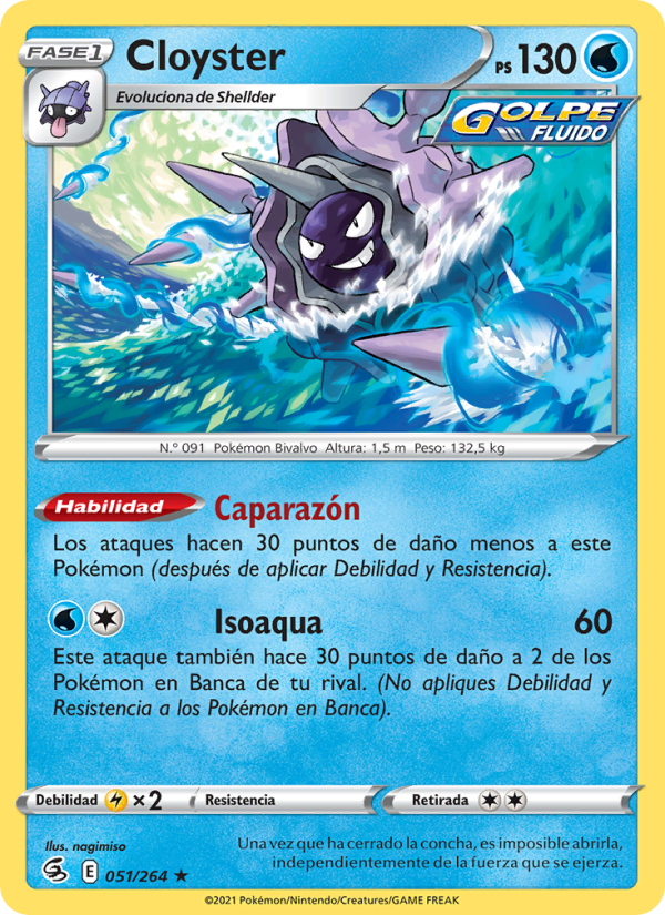 Cloyster 51 — Golpe Fusión (Spanish Pokémon TCG card)