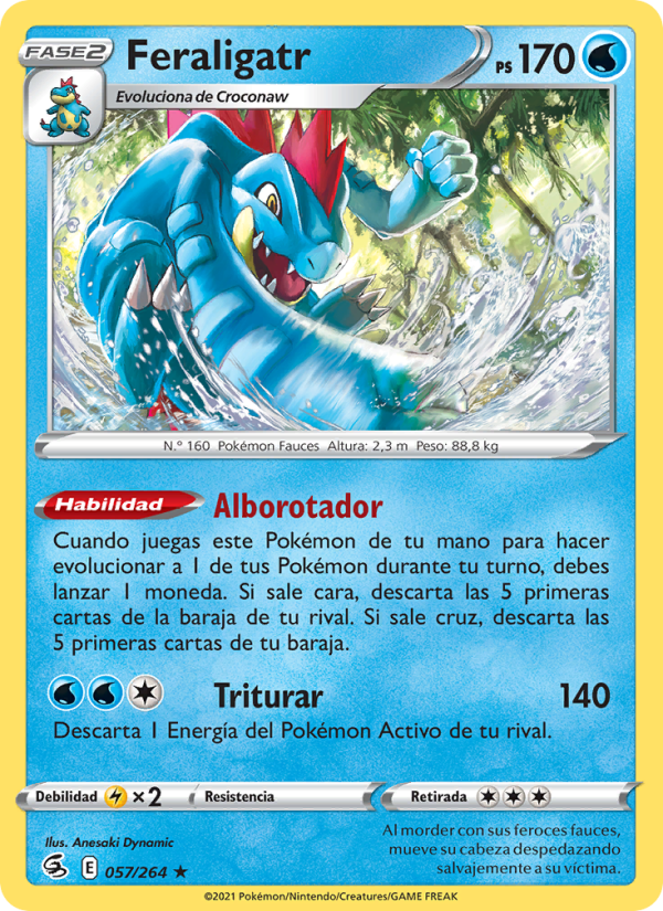 Feraligatr 57 — Golpe Fusión (Spanish Pokémon TCG card)